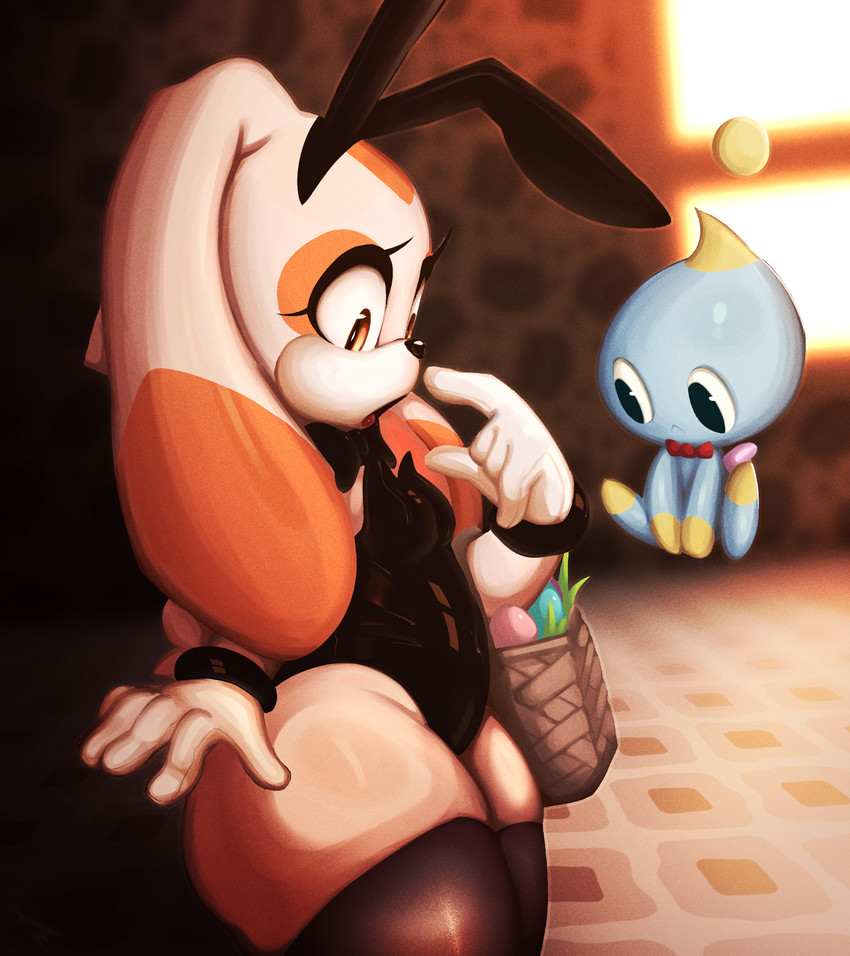 ambiguous_gender anthro breasts bunny_costume clothing costume duo easter_egg egg female gloves handwear holidays leotard loli playboy_bunny small_breasts thick_thighs wide_hips young young_anthro ephemilie easter sega sonic_the_hedgehog_(series) cheese_the_chao cream_the_rabbit chao_(sonic) lagomorph leporid mammal rabbit absurd_res hi_res