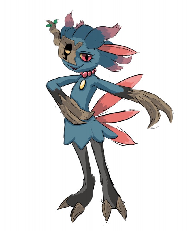 ambiguous_gender holidays solo elwysprigg halloween nintendo pokemon phansneadravus generation_2_pokemon generation_6_pokemon hybrid misdreavus phantump pokemon_(species) sneasel 5:6 hi_res