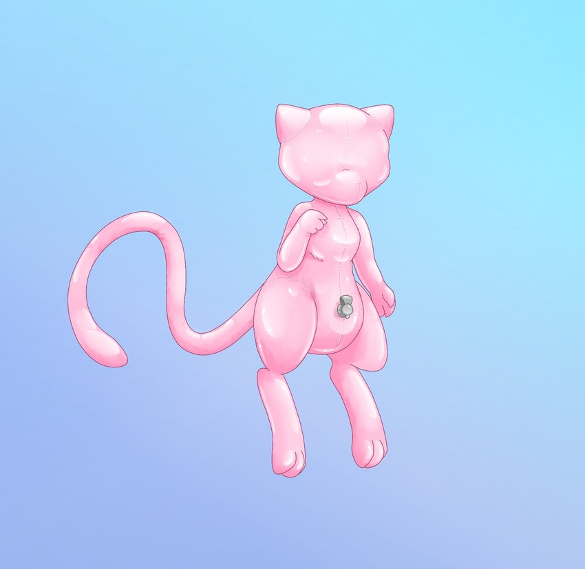 ambiguous_gender blue_background eyeless featureless_crotch feral floating glistening glistening_body gradient_background inflatable monotone_body nozzle pink_body simple_background solo tail mintychipart nintendo pokemon animate_inanimate generation_1_pokemon legendary_pokemon living_inflatable mew_(pokemon) pokemon_(species) 2022 digital_drawing_(artwork) digital_media_(artwork) hi_res krita_(artwork) shaded