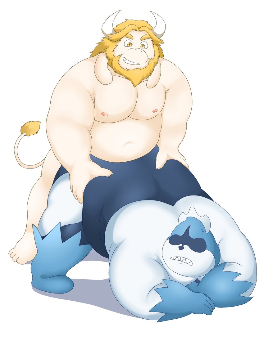 anthro ass_up belly biped duo humanoid_hands jack-o'_pose male male/male moobs nipples overweight overweight_male pose sex simple_background white_background white_body gumpang0 deltarune undertale undertale_(series) asgore_dreemurr king_spade boss_monster_(undertale) bovid bovine caprine darkner humanoid mammal 2021 hi_res