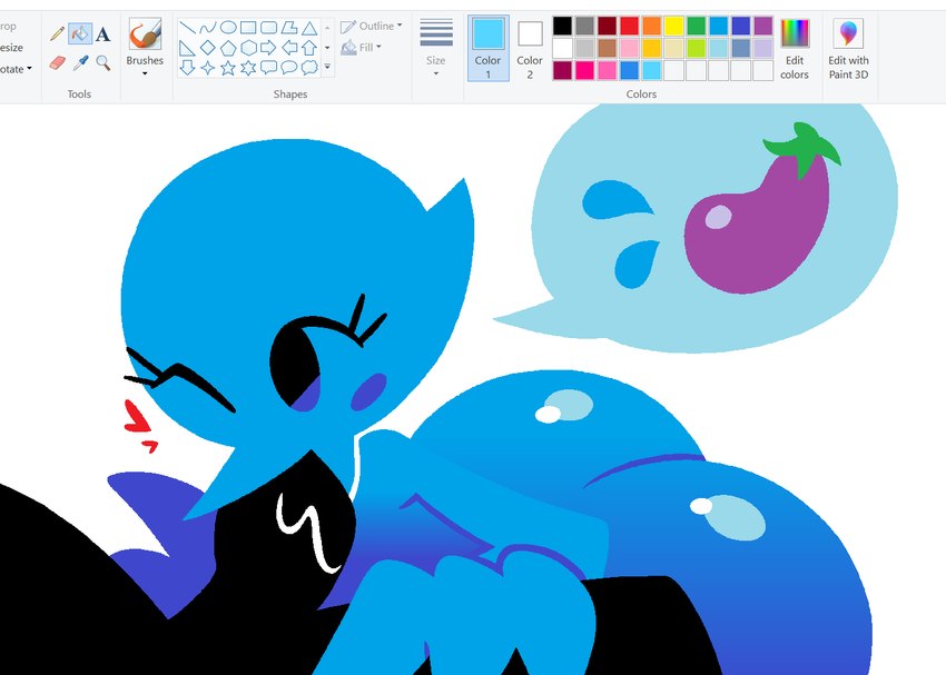 anthro anthro_focus anthro_penetrated beak big_butt black_body black_penis blue_beak blue_blush blue_body blue_feathers blue_wings blush blush_stickers bodily_fluids body_part_in_mouth breasts butt duo eggplant_emoji eyelashes eyes_closed faceless_character faceless_male feathers female female_anthro female_focus female_penetrated genitals glistening glistening_butt heart_symbol huge_butt huge_thighs humanoid_genitalia humanoid_penis male male/female male_penetrating male_penetrating_female non-mammal_breasts one_eye_closed open_mouth open_smile oral oral_penetration penetration penis penis_in_mouth red_heart saliva saliva_on_penis sex simple_background smile solo_focus speech_bubble text thick_thighs white_background wide_hipped_anthro wide_hipped_female wide_hips winged_arms wings jjoyplus microsoft microsoft_paint_(copyright) twitter twitter_bird avian bird english_text