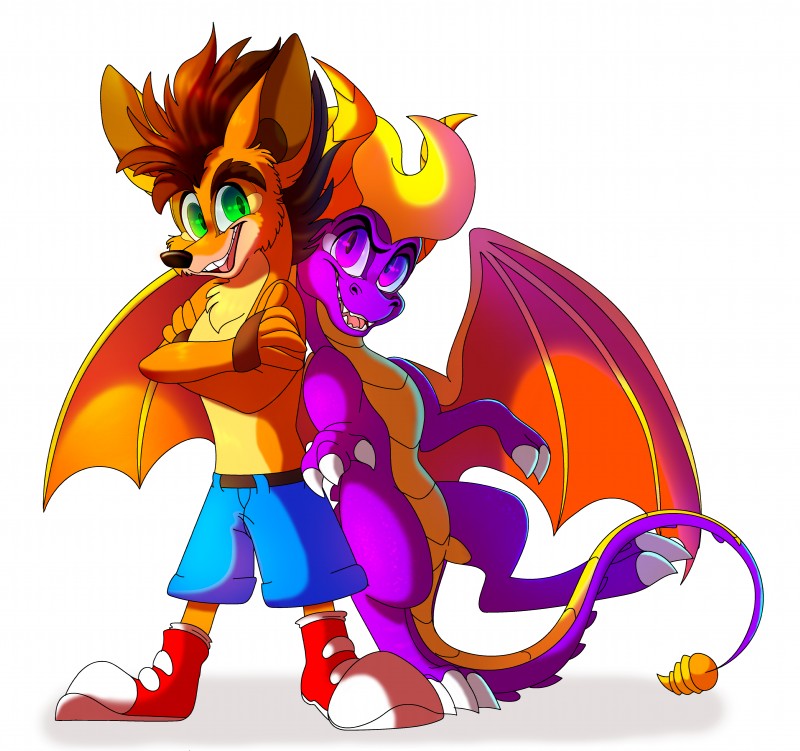 crash bandicoot and spyro (crash bandicoot (series) and etc) created by plaguedogs123