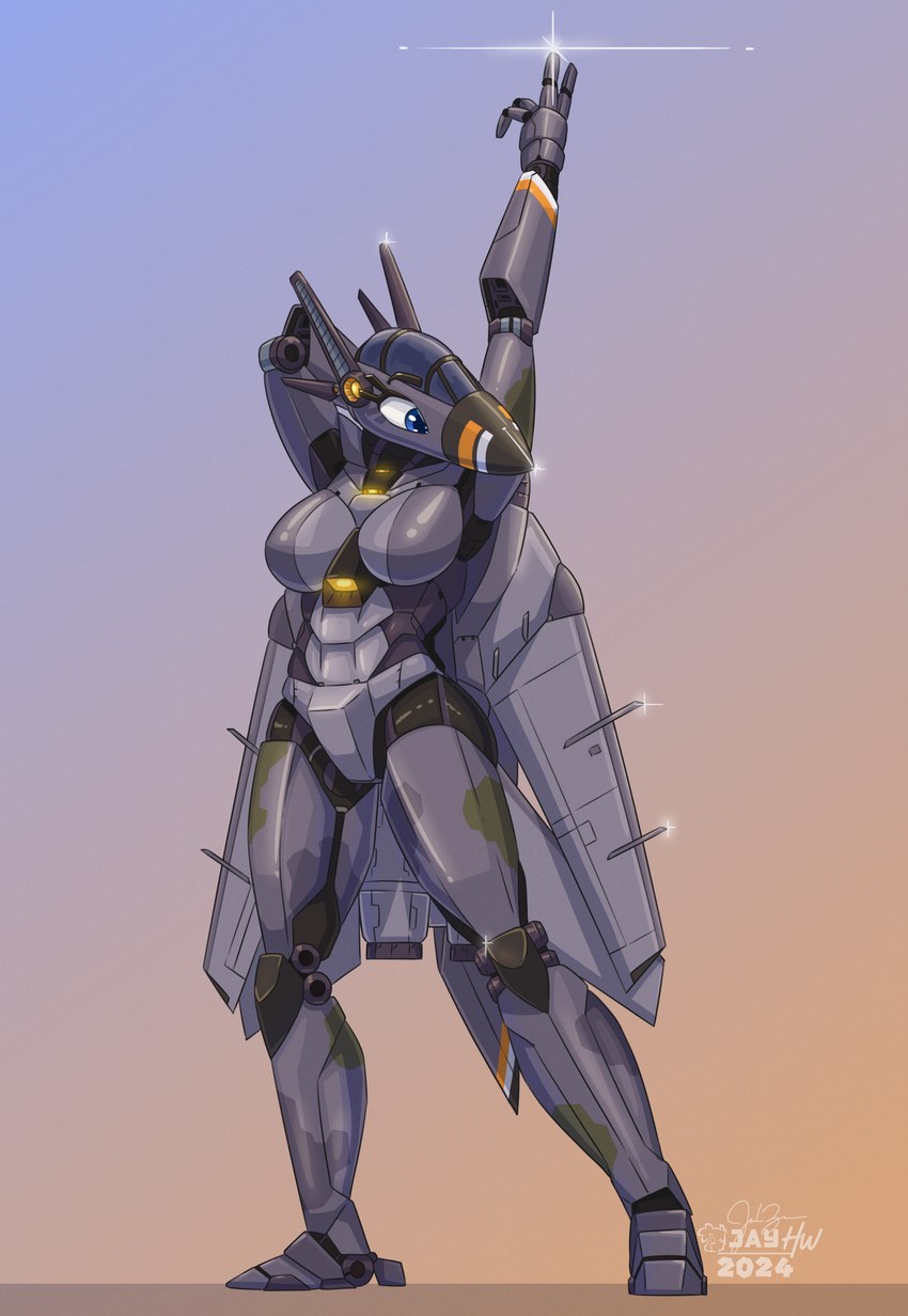 aircraft anthro black_eyebrows blue_background blue_eyes breasts camo eyebrows eyelashes featureless_breasts female gesture glint gradient_background green_markings grey_body grey_markings hand_behind_head hand_gesture lens_flare logo machine markings muscular muscular_female orange_background plantigrade raised_arm simple_background solo standing v_sign vehicle sammfeatblueheart whirlwind_(ara_squawks) aircraft_humanoid living_aircraft living_machine living_vehicle 2024 artist_logo hi_res signature