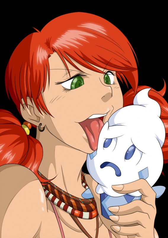 dessert duo ear_piercing female food green_eyes hair human_focus ice_cream jewelry licking necklace not_furry orange_hair piercing simple_background tongue tongue_out transparent_background brainsucks final_fantasy final_fantasy_xiii nintendo pokemon square_enix oerba_dia_vanille generation_5_pokemon human mammal pokemon_(species) vanillite alpha_channel crossover hi_res