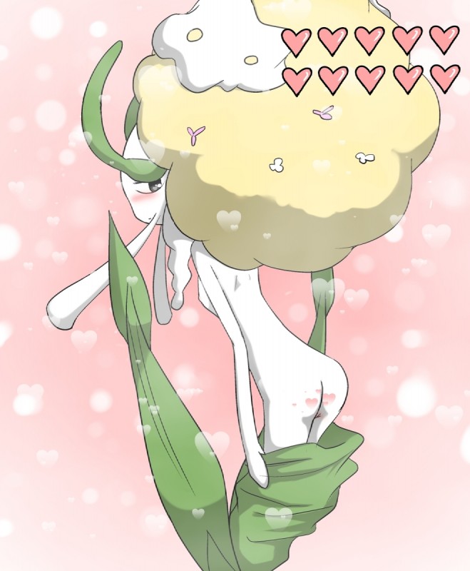 blush breasts butt female genitals heart_symbol nude pussy seductive solo 24651 nintendo pokemon florges generation_6_pokemon pokemon_(species) yellow_flower_florges hi_res