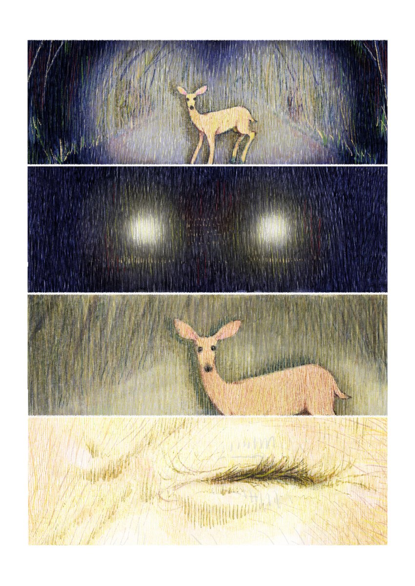 brown_body brown_fur deer_in_headlights depression dream eyes_closed female feral forest forest_background fur headlights imminent_death looking_at_viewer nature nature_background night nightmare outside plant road scared solo tree vehicle hsiangarts deer mammal absurd_res hi_res