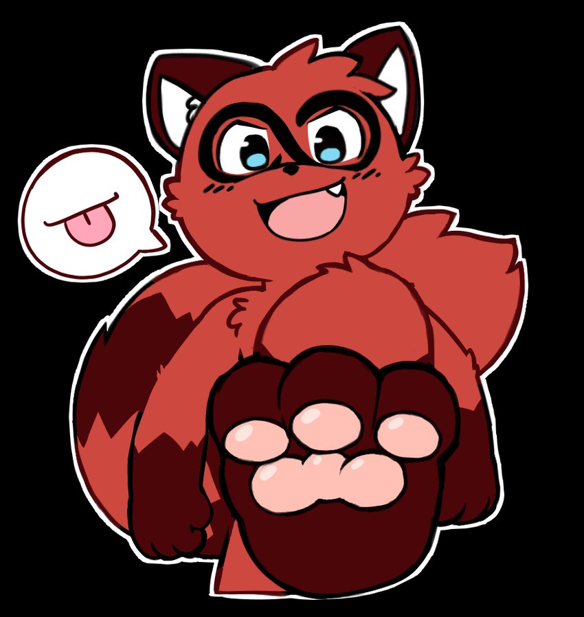 anthro biped feet foot_focus fur looking_at_viewer male open_mouth open_smile pawpads pink_pawpads simple_background smile smiling_at_viewer solo speech_bubble tail transparent_background young young_anthro young_male oob 8chan nate_(8chan) mammal procyonid raccoon alpha_channel