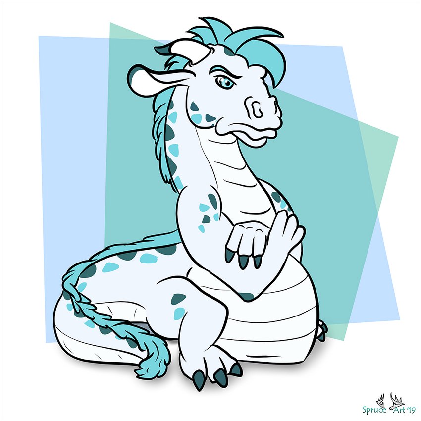 angy female female_feral feral solo tail sprucethedeer mythology tanzanite_(character) dragon mythological_creature mythological_scalie reptile scalie 1:1 2019