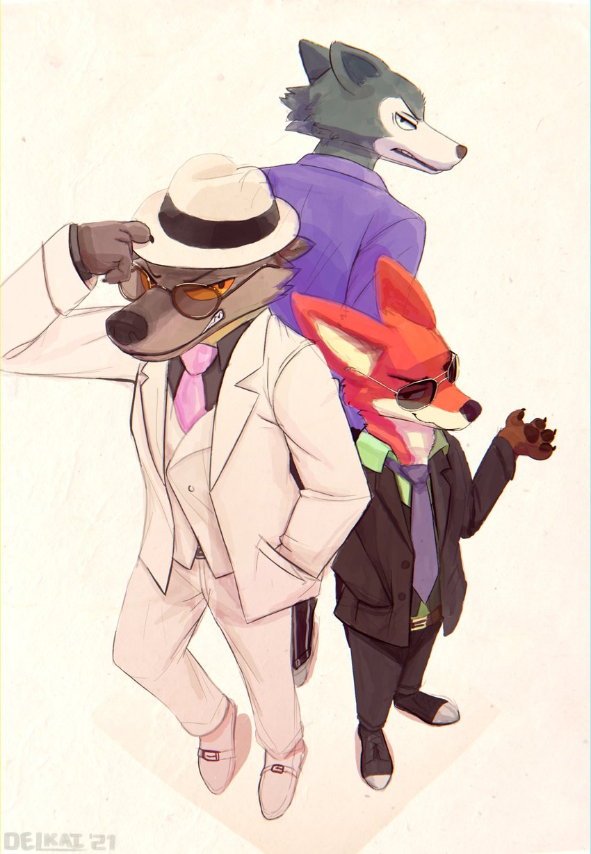 legoshi, mr. wolf, and nick wilde (the bad guys and etc) created by delkaidraws