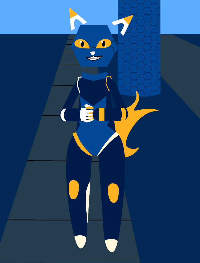 ambiguous_gender anthro hand_holding hexagons looking_at_viewer mascot pavement simple_background smile smiling_at_viewer solo redcrystal e621 you_know_i_had_to_do_it_to_em esix felid mammal hi_res lineless meme reaction_image