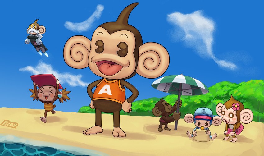 beach bottomless brown_body brown_eyes brown_fur clothed clothing cloud facial_hair female fur group hair husband_and_wife male married_couple mustache open_mouth pacifier sand_castle sculpture seaside sky smile umbrella water white_hair peeper201 super_monkey_ball aiai baby_(super_monkey_ball) doctor_(super_monkey_ball) gongon meemee yanyan haplorhine lemur mammal monkey primate strepsirrhine absurd_res hi_res father_(lore) father_and_child_(lore) father_and_son_(lore) mother_(lore) mother_and_child_(lore) parent_(lore) parent_and_child_(lore) parent_and_son_(lore) son_(lore)