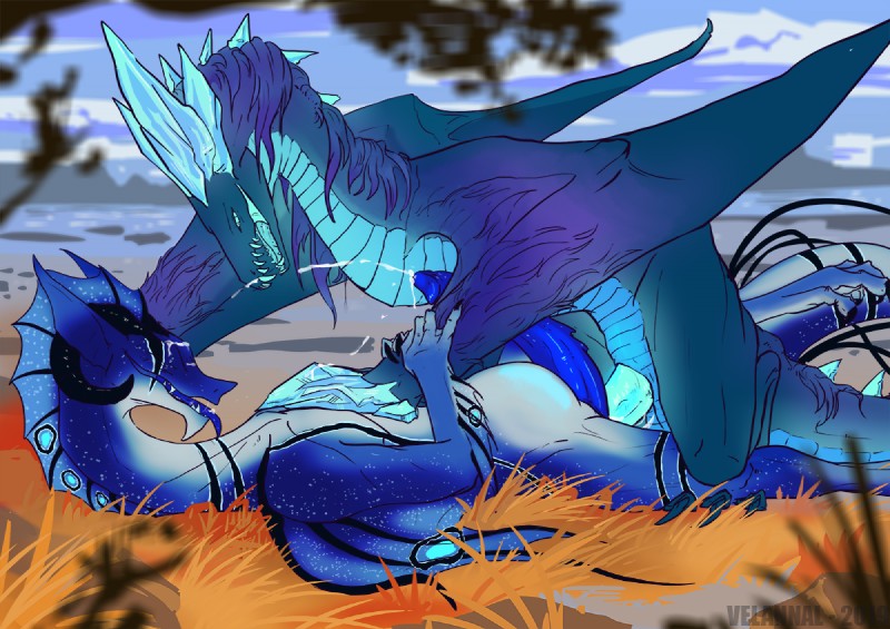 auroth the winter wyvern and bismark (european mythology and etc) created by velannal