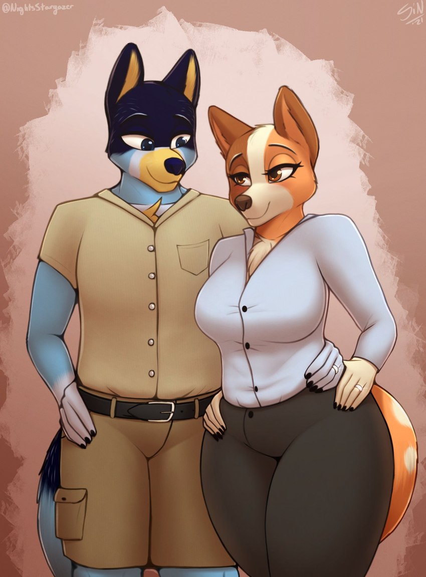 bandit heeler and chilli heeler (bluey (series)) created by stargazer