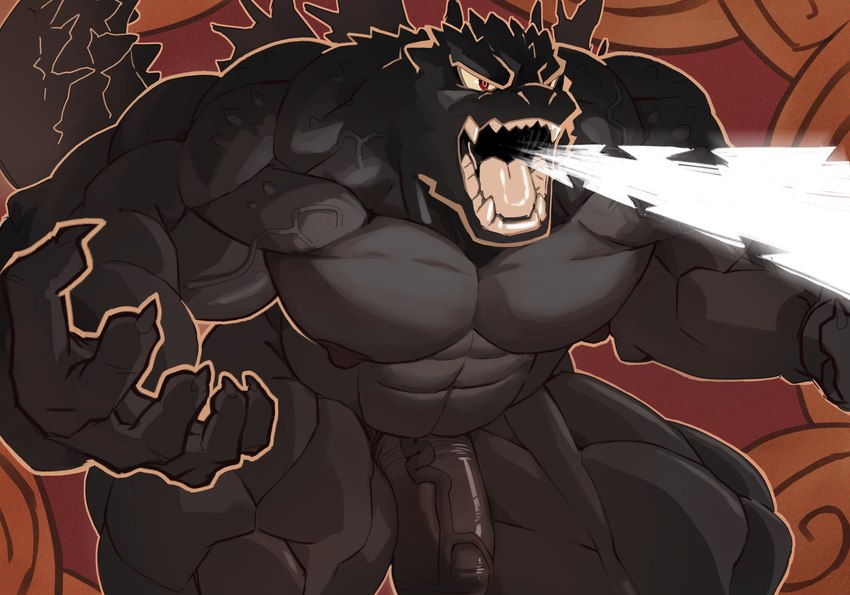 abs abstract_background anthro anthrofied areola atomic_breath barazoku bent_legs biceps big_muscles big_pecs big_penis black_body black_scales breath_powers claws deltoids electricity electricity_breathing electricity_manipulation elemental_manipulation erection fangs genitals huge_arms huge_muscles huge_penis huge_thighs humanoid_genitalia humanoid_penis kemono lightning male manly muscular muscular_anthro muscular_arms muscular_male muscular_thighs narrowed_eyes nipples non-mammal_nipples nude nude_anthro nude_male open_mouth pecs penis quads red_eyes scales sharp_teeth simple_background solo standing style_emulation teeth thick_arms thick_penis thick_thighs tongue vein veiny_muscles veiny_penis ashendawger disney disney's_hercules godzilla_(series) toho zeuszilla godzilla zeus_(disney) kaiju lizard reptile scalie 2024 absurd_res crossover hi_res