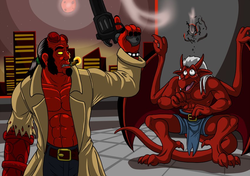 brooklyn and hellboy (hellboy (series) and etc) created by balamoo