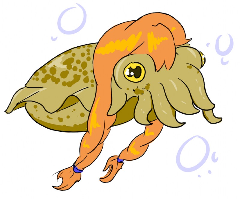 alternate_species female feral feralized furrification hair mantle_(mollusk) orange_hair simple_background solo white_background unknown_artist disney frozen_(disney) anna_(frozen) cephalopod coleoid cuttlefish decapodiform marine mollusk