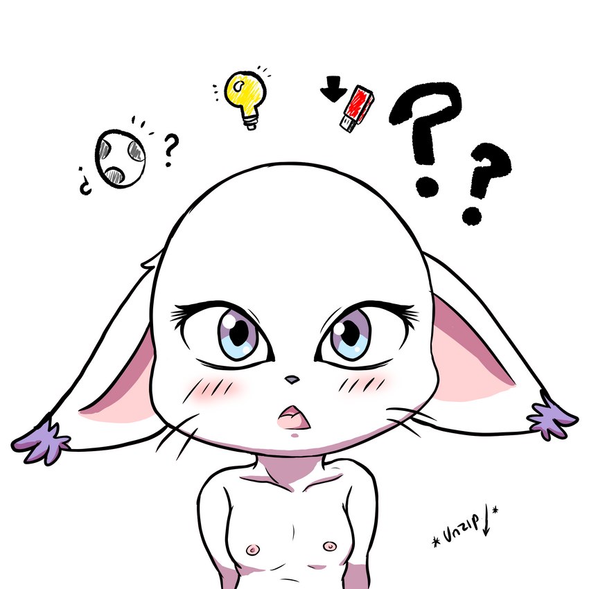 blue_eyes blush breasts egg female light_bulb nipples open_mouth question_mark solo white_body fyoshi redbright_(artist) bandai_namco digimon digimon_(species) gatomon 1:1 hi_res