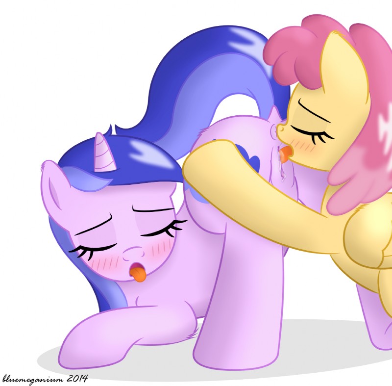 anus blush butt duo female female/female feral genitals hair long_hair nude open_mouth oral pussy simple_background spread_legs spreading bluemeganium friendship_is_magic hasbro my_little_pony dizzy_twister_(mlp) sea_swirl_(mlp) equid equine horse mammal pony 2014 digital_media_(artwork) hi_res