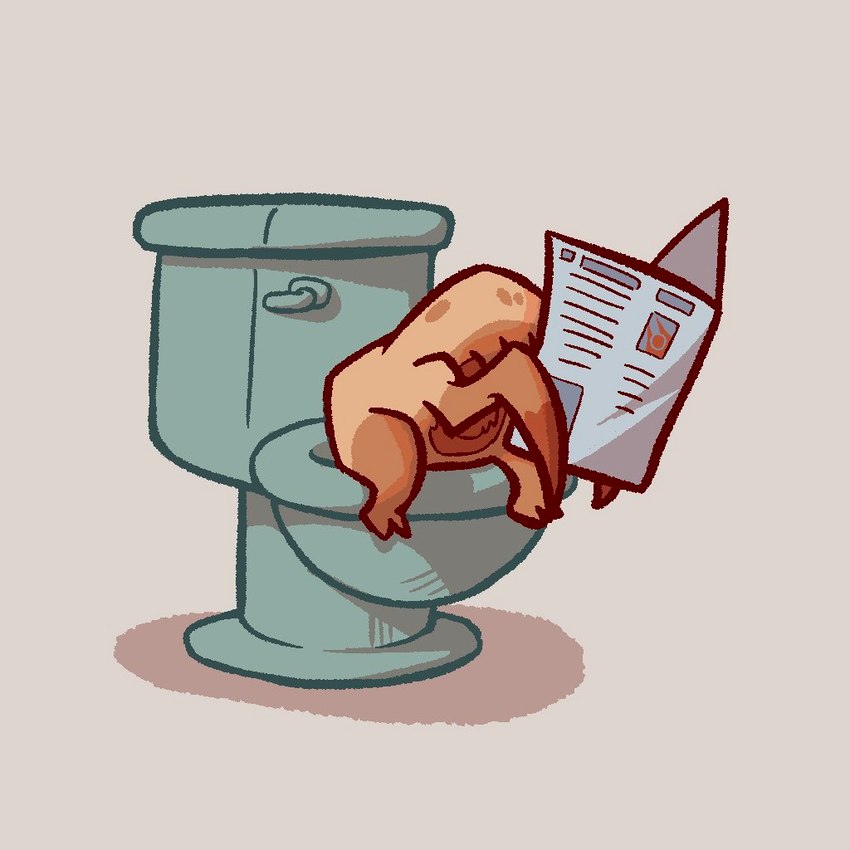 2_toes ambiguous_gender claws fangs feet furniture holding_newspaper holding_object humor newspaper on_toilet reading reading_newspaper simple_background sitting sitting_on_toilet solo teeth toes toilet advos half-life half-life_2 valve lamarr alien headcrab 1:1 digital_media_(artwork)