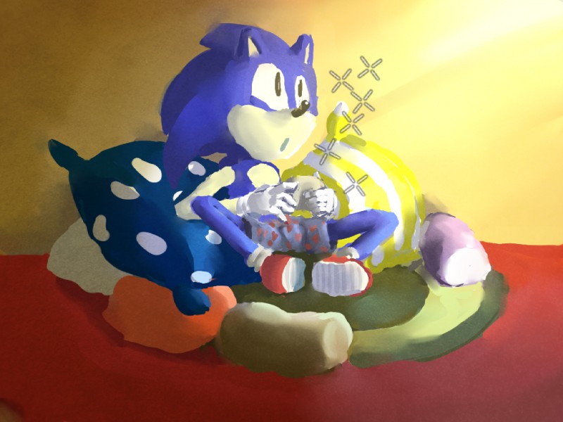 anthro boxers_(clothing) clothing controller crosshair game_controller gaming heart_boxers heart_clothing heart_pattern heart_pattern_underwear heart_symbol heart_underwear male pattern_boxers pattern_clothing pattern_underwear print_boxers print_clothing print_underwear solo underwear a2 mlg sega sonic_the_hedgehog_(series) sonic_the_hedgehog eulipotyphlan hedgehog mammal 4:3