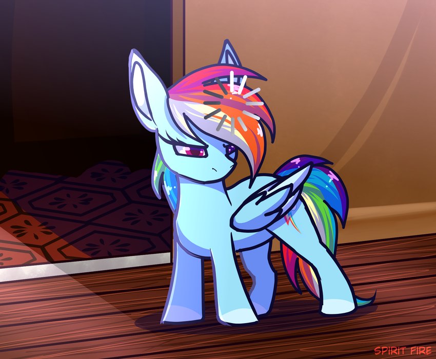 blue_body blue_fur buffering cutie_mark female feral fur hair multicolored_hair purple_eyes rainbow_hair solo wings celes-969 friendship_is_magic hasbro my_little_pony mythology rainbow_dash_(mlp) equid equine mammal mythological_creature mythological_equine pegasus hi_res meme