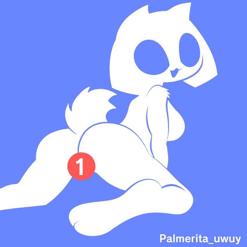 anthro bent_over big_breasts breasts butt circle_censor creative_censorship female looking_at_viewer looking_back looking_back_at_viewer nude open_mouth simple_background smile solo spread_legs spreading white_body palmerita_uwuy discord_(app) clyde_(discord) domestic_cat felid feline felis mammal 1:1 absurd_res censored hi_res signature