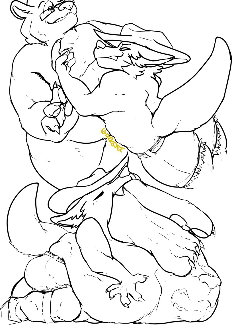 abdominal_bulge almost_fully_inside anthro belly belly_on_ground big_belly clothed clothing duo face_imprint fur head_first huge_belly imprint larger_prey male male/male male_pred onomatopoeia oral_vore rumbling_stomach size_difference smaller_pred soft_vore sound_effects stretched_mouth tail teeth text vore sussynny idw_publishing sega sonic_the_hedgehog_(comics) sonic_the_hedgehog_(idw) sonic_the_hedgehog_(series) fang_the_hunter january_(janurso20) bear dipodid jerboa mammal rodent digital_drawing_(artwork) digital_media_(artwork) hi_res monochrome