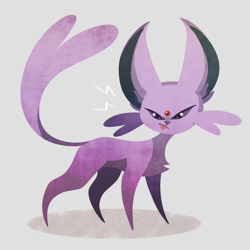 ambiguous_gender feral forked_tail fur quadruped solo tail tongue tongue_out unusual_anatomy unusual_tail nini_(artist) nintendo pokemon eeveelution espeon generation_2_pokemon pokemon_(species) 1:1 2015 hi_res