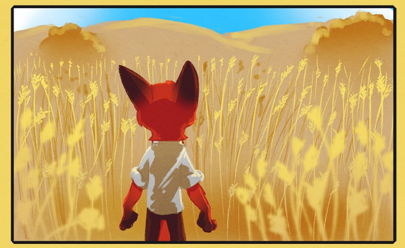 anthro clothed clothing fur male outside red_body red_fur solo rockbottomfeeder disney zootopia nick_wilde canid canine fox mammal red_fox true_fox 2016 comic