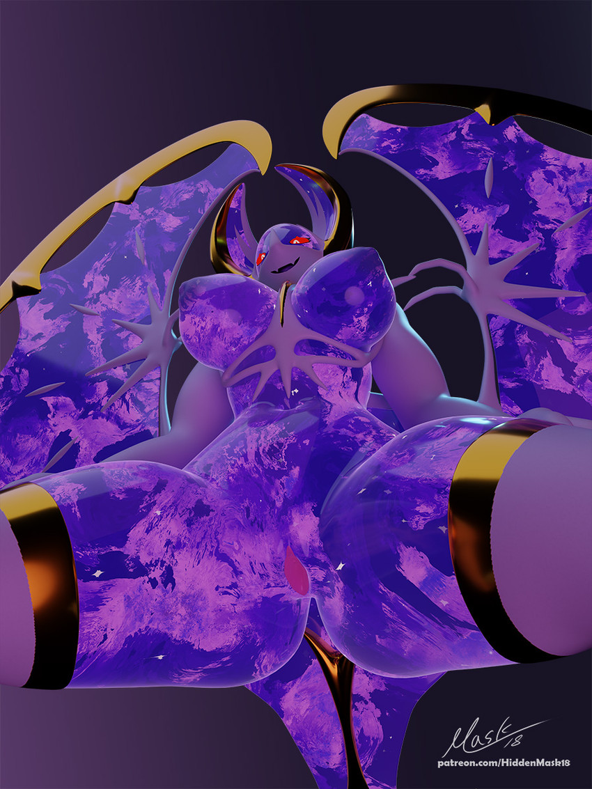 anthro areola areola_slip big_breasts breasts curvy_figure female genitals looking_at_viewer looking_down looking_down_at_viewer navel nude pokemorph solo spread_legs spread_vulva spread_wings spreading text voluptuous vulva wings hiddenmask18 nintendo pokemon generation_7_pokemon legendary_pokemon lunala pokemon_(species) 3:4 3d_(artwork) blender_(artwork) digital_media_(artwork) hi_res url