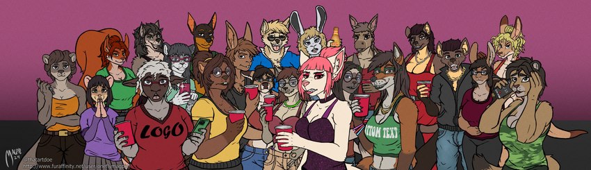 5_fingers alcohol anthro beer beverage big_breasts black_hair blonde_hair bottle bottomwear braces breasts brown_eyes buckteeth choker cleavage clothed clothing container covering covering_ears crop_top denim denim_bottomwear denim_clothing ear_piercing ear_ring electronics eyewear female fingers fully_clothed glasses group hair jeans jewelry looking_at_viewer male markings midriff mole_(marking) navel necklace open_mouth pants phone piercing pink_hair ponytail red_eyes red_solo_cup ring_piercing sharp_teeth shirt sunglasses teeth text topwear oneflymagpie alina_ramajhi ashton_holt cindy_calloway flynn_fitzpatrick gwendolyn_gilead hayley_king isabella_sutter june_katou junko_katou kaia_(sojourn) kenzie_keener logan_knox lori_meadow neith_nassar noriko_nagashima ophelia_(oneflymagpie) ophelia_orzhechy penny_paige sara_crowe sara_finch vinnie_pavone vivi_pavone yasmin_al-asif zarina_venkatesh arabian_wolf asinus beaver bovid canid canine canis caprine coyote deer dingo dobermann domestic_cat domestic_dog equid equine felid feline felis fox gulonine kangaroo lagomorph leporid lion macropod mammal marsupial marten mink mouse murid murine mustelid musteline onager otter pantherine pine_marten pinscher rabbit red_fox rodent sciurid sheep siamese snow_leopard tree_squirrel true_fox true_musteline wolf absurd_res hi_res url