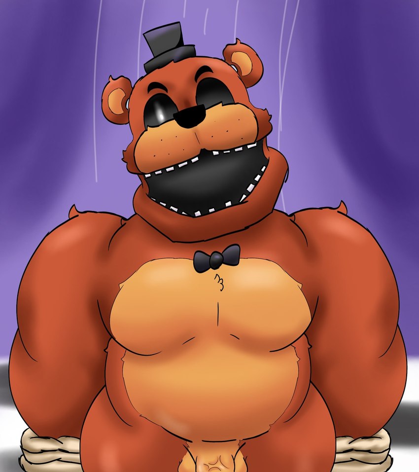 anthro clothing hat hat_only headgear headgear_only headwear headwear_only machine male mostly_nude nude nude_male one_eye_obstructed open_mouth solo ugly-rat15508 five_nights_at_freddy's scottgames freddy_(fnaf) animatronic bear mammal robot hi_res