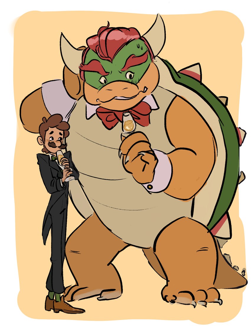 bowser and luigi (mario bros and etc) created by bashieashie