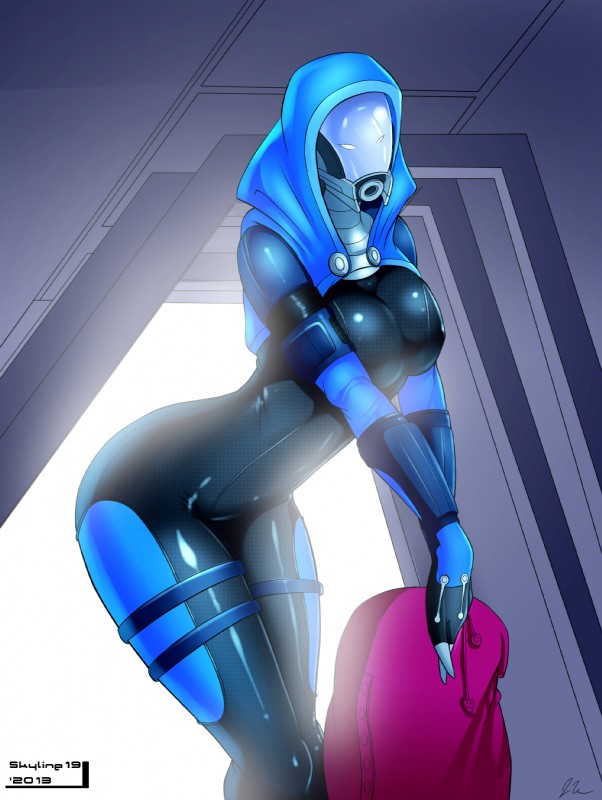 big_breasts breasts clothing female not_furry science_fiction solo standing suit thick_thighs darkdragoon darkonyx00 bioware electronic_arts mass_effect aleen'zeta alien alien_humanoid humanoid quarian closed_(disambiguation) hi_res