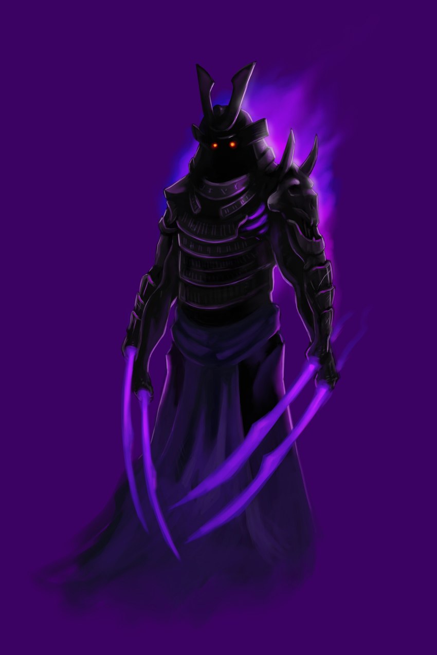 4_arms armor aura black_body black_skin bottomwear clothing energy_sword glowing glowing_eyes headgear helmet hidden_face japanese_armor loincloth male melee_weapon multi_arm multi_limb muscular muscular_humanoid muscular_male not_furry orange_eyes purple_aura purple_background samurai_armor shoulder_guards shoulder_pads simple_background skull_accessory solo sword weapon joshuad17 asian_mythology east_asian_mythology japanese_mythology lego mythology ninjago garmadon_(ninjago) demon demon_humanoid humanoid oni yokai 2:3 absurd_res hi_res