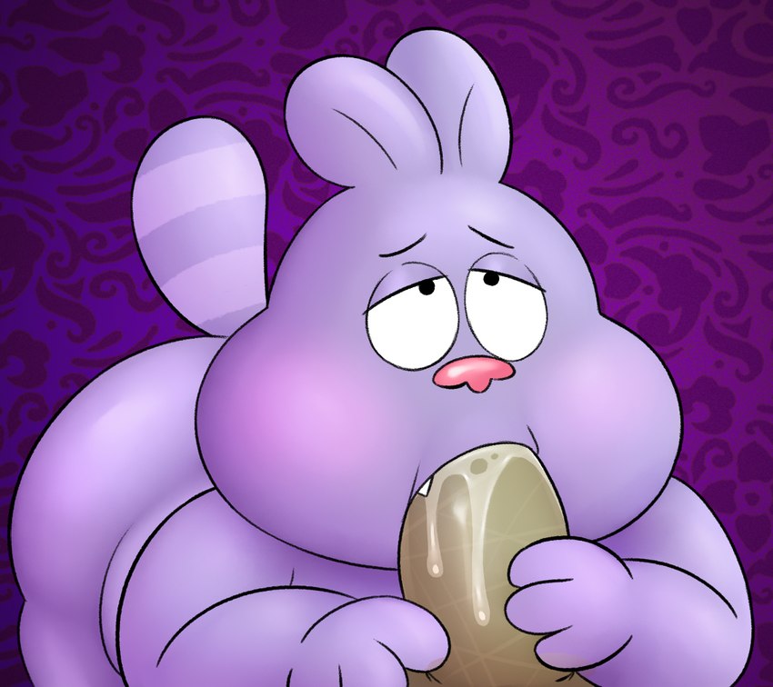 adult_on_young age_difference anthro bodily_fluids cum cum_in_mouth cum_inside fellatio genital_fluids genitals male male/male nude oral overweight penile penis purple_body sex shota simple_background slightly_chubby slightly_chubby_male young young_anthro sinood1e cartoon_network chowder_(series) chowder shnitzel bear felid feline hybrid lagomorph leporid mammal rabbit 2023