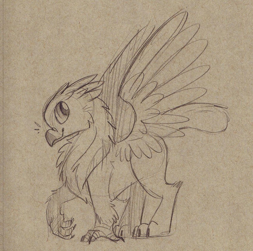 avian_feet beak cat_tail eye_markings feathered_crest feathered_wings feathers head_crest male markings paws solo wings unknown_artist mythology saewin avian felid feline gryphon lynx mammal mythological_avian mythological_creature hi_res