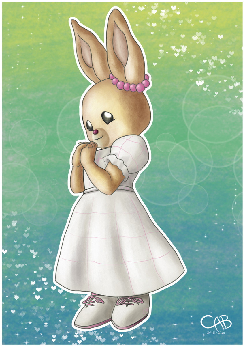 alternative_fashion anthro border brush charming clothing dress female female_anthro fluffy footwear j-fashion jewelry kemono la_aldea_del_arce liebre lolita_(fashion) necklace shoes simple_background smile solo white_border maple_town palm_town shin_maple_town_monogatari patty_(maple_town) hare lagomorph leporid mammal rabbit digital_media_(artwork) graphite_(artwork) hi_res traditional_media_(artwork)