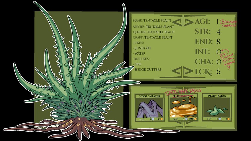 flower not_furry plant roots simple_background solo spikes tentacles text quitetricky kobold_adventure elemental_creature flora_fauna tentacle_plant 16:9 alpha_channel hi_res model_sheet story story_in_description widescreen