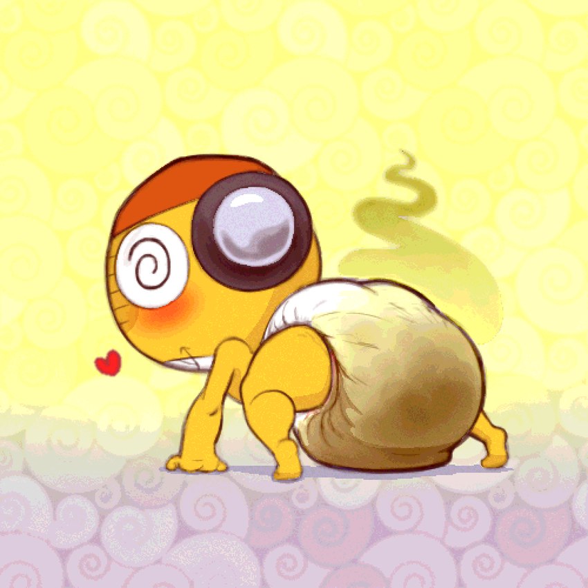 anthro blush clothed clothing diaper diaper_fetish feces full_diaper male messy_diaper simple_background soiled soiled_diaper soiling solo stink_fumes unclean_diaper used_diaper wearing_diaper curiouscryptid sgt._frog kururu amphibian keronian 1:1 digital_media_(artwork)