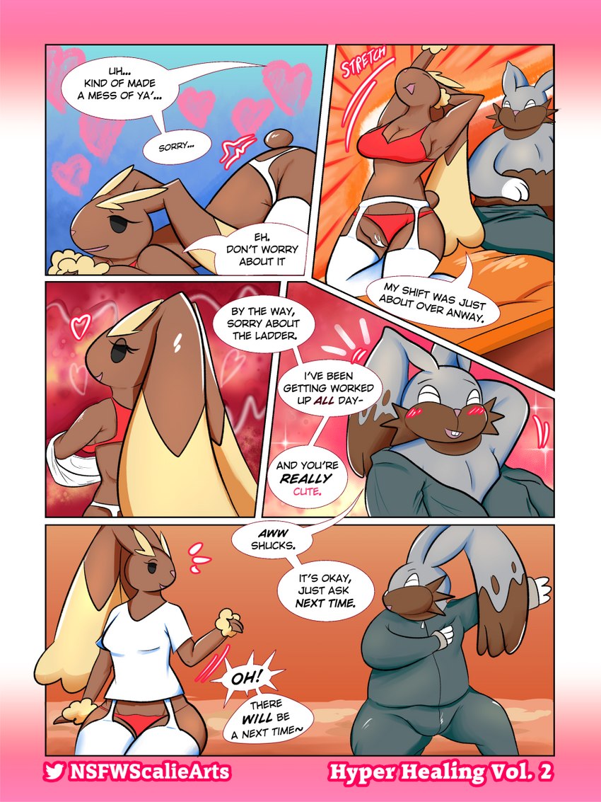 after_sex anthro bodily_fluids clothed clothing cum cum_inside duo female genital_fluids lingerie male male/female simple_background slightly_chubby text topwear goopyarts nintendo pokemon diggersby generation_4_pokemon generation_6_pokemon lagomorph lopunny mammal pokemon_(species) 3:4 comic digital_media_(artwork) english_text hi_res