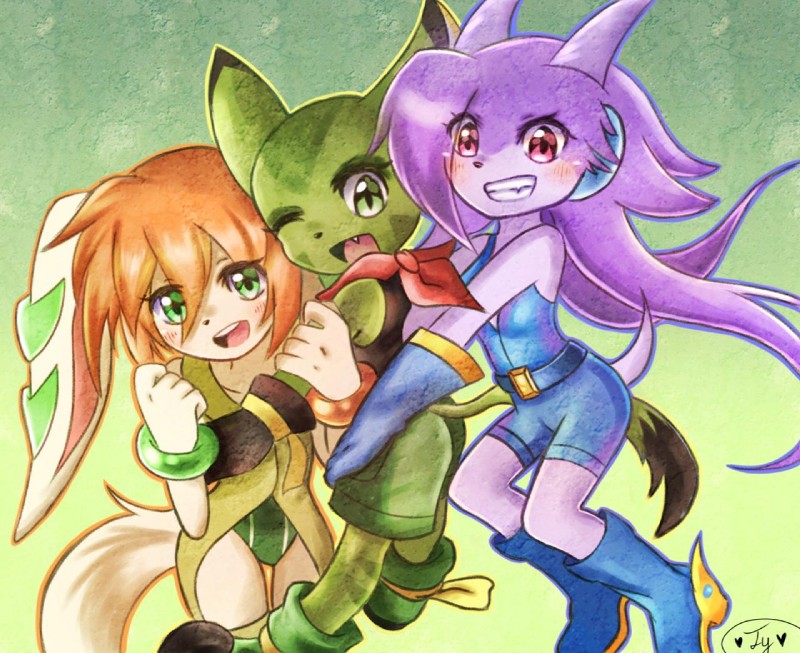 carol tea, milla basset, and sash lilac (freedom planet and etc) created by zeldamiley