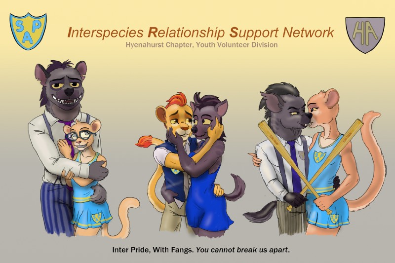 anthro baseball_bat bat_(object) braces cheerleader eyewear female glasses group hug interspecies male male/female romantic romantic_couple smile text capt_hairball disney the_lion_guard the_lion_king zootopia chungu janja_(the_lion_guard) jasiri_(the_lion_guard) kion_(the_lion_guard) tiifu_(the_lion_guard) zuri_(the_lion_guard) felid hyena lion mammal pantherine spotted_hyena 3:2 english_text