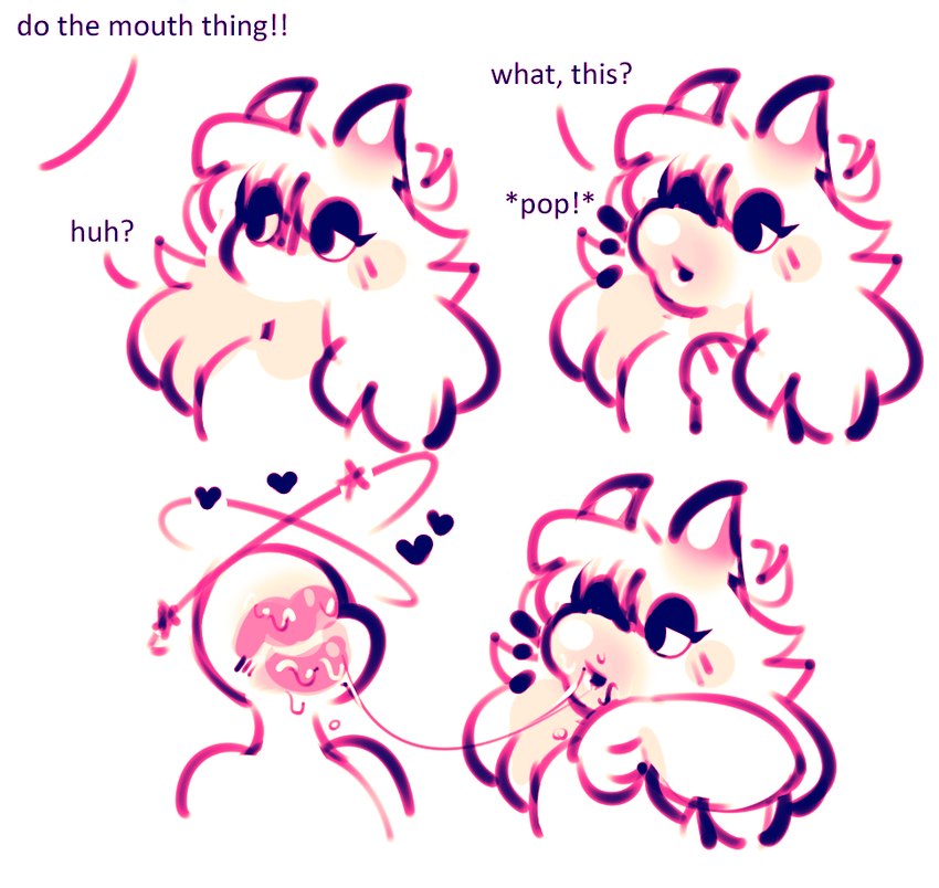 anthro big_mouth_(anatomy) bodily_fluids duo faceless_character fur hair heart_symbol horn kiss_mark_on_face kissing saliva saliva_string simple_background speech_bubble text white_background white_body white_fur white_hair pinkshinyhorns mario_bros nintendo nier_(pinkshinyhorns) boo_(mario) bovid caprine goat mammal 2024 digital_drawing_(artwork) digital_media_(artwork) english_text trans_(lore) trans_woman_(lore)