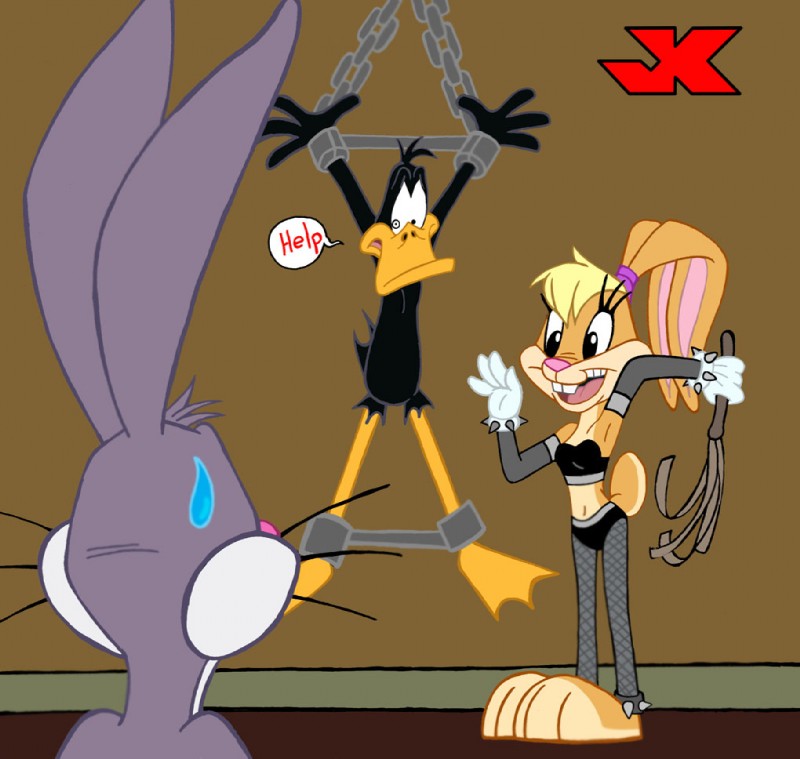 anthro beak dominant dominant_female female group male submissive submissive_male jk looney_tunes the_looney_tunes_show warner_brothers bugs_bunny daffy_duck lola_bunny anatid anseriform avian bird duck lagomorph leporid mammal rabbit