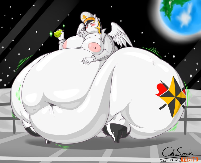 anthro belly big_belly big_breasts bottom_heavy breasts deep_navel detailed_navel female feral huge_belly huge_hips huge_thighs hyper hyper_belly hyper_hips hyper_pear hyper_thighs moon morbidly_obese morbidly_obese_anthro morbidly_obese_female navel nipples obese obese_anthro obese_female overweight overweight_anthro overweight_female solo space thick_thighs wide_hips wings cdrspark sirmasterdufel hasbro my_little_pony mythology fan_character spark_apocalypse equid equine horse mammal mythological_creature mythological_equine pegasus pony digital_media_(artwork) hi_res