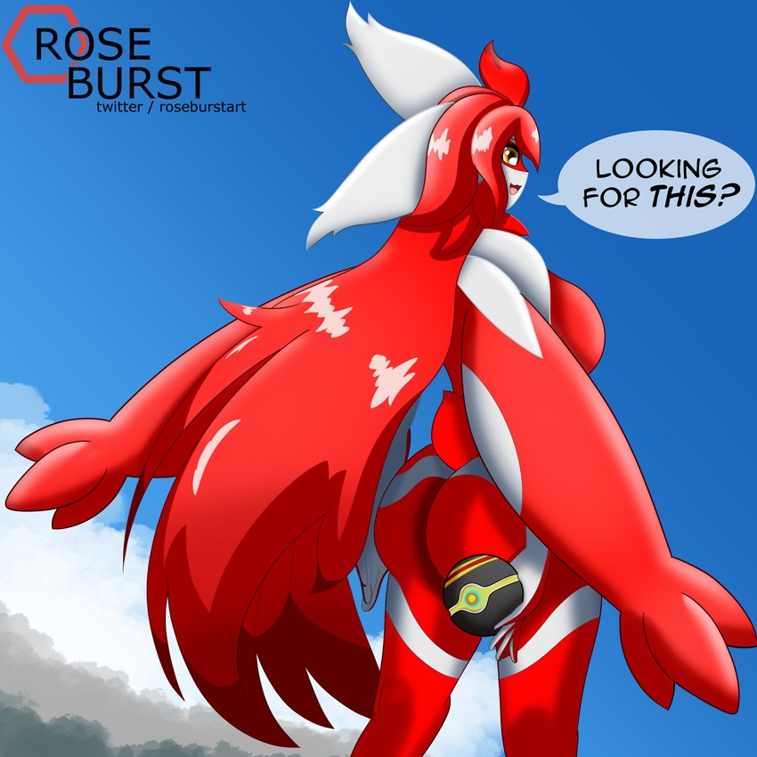 anthro big_breasts big_butt big_wings breasts butt curvy_figure dialogue female fluffy glistening glistening_eyes hair long_hair looking_back luxury_ball nude pokeball pokemorph solo tail text wide_hips wings roseburst_(artist) nintendo pokemon generation_3_pokemon humanoid latias legendary_pokemon pokemon_(species) 1:1 absurd_res english_text hi_res