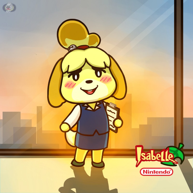 isabelle (animal crossing and etc) created by malky-way (artist)