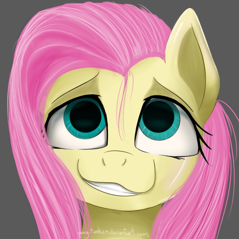 droopy_eyes female front_view fur grey_background hair pink_hair simple_background solo yellow_body yellow_fur pony-tanker friendship_is_magic hasbro my_little_pony fluttershy_(mlp) equid mammal 1:1 headshot_portrait hi_res icon portrait