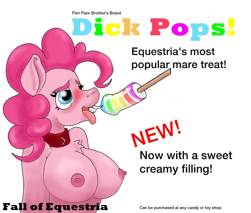 anthro bodily_fluids breasts collar cum female food food_fetish food_play genital_fluids nipples nude puff solo submissive text polar_puff fall_of_equestria friendship_is_magic hasbro my_little_pony pinkie_pie_(mlp) equid equine horse mammal pony 2017 english_text hi_res